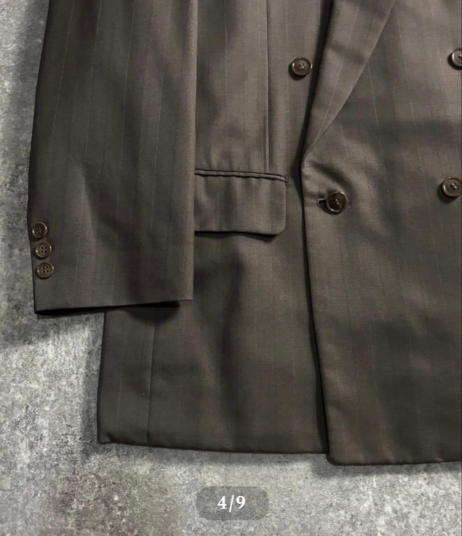 は*た様 ヴィンテージセットアップ　ダブルスーツ　ウール　成人式　卒業式　ブラウ