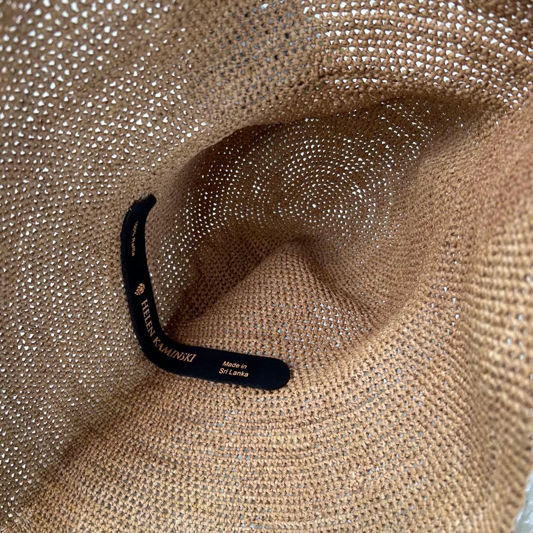 美品★ヘレンカミンスキー ハット ライトブラウン ストローハット a