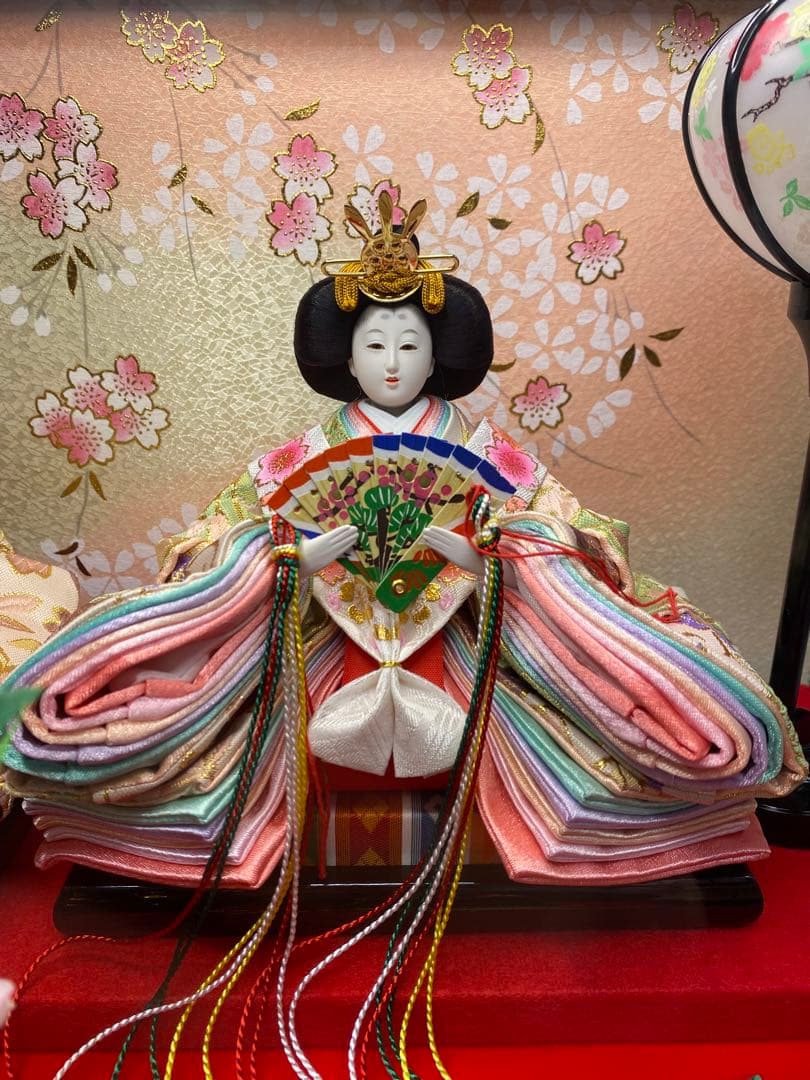 東京久月　雛人形アクリルケース入り親王飾り・間口約５７×奥行約３１×高さ約３６㎝