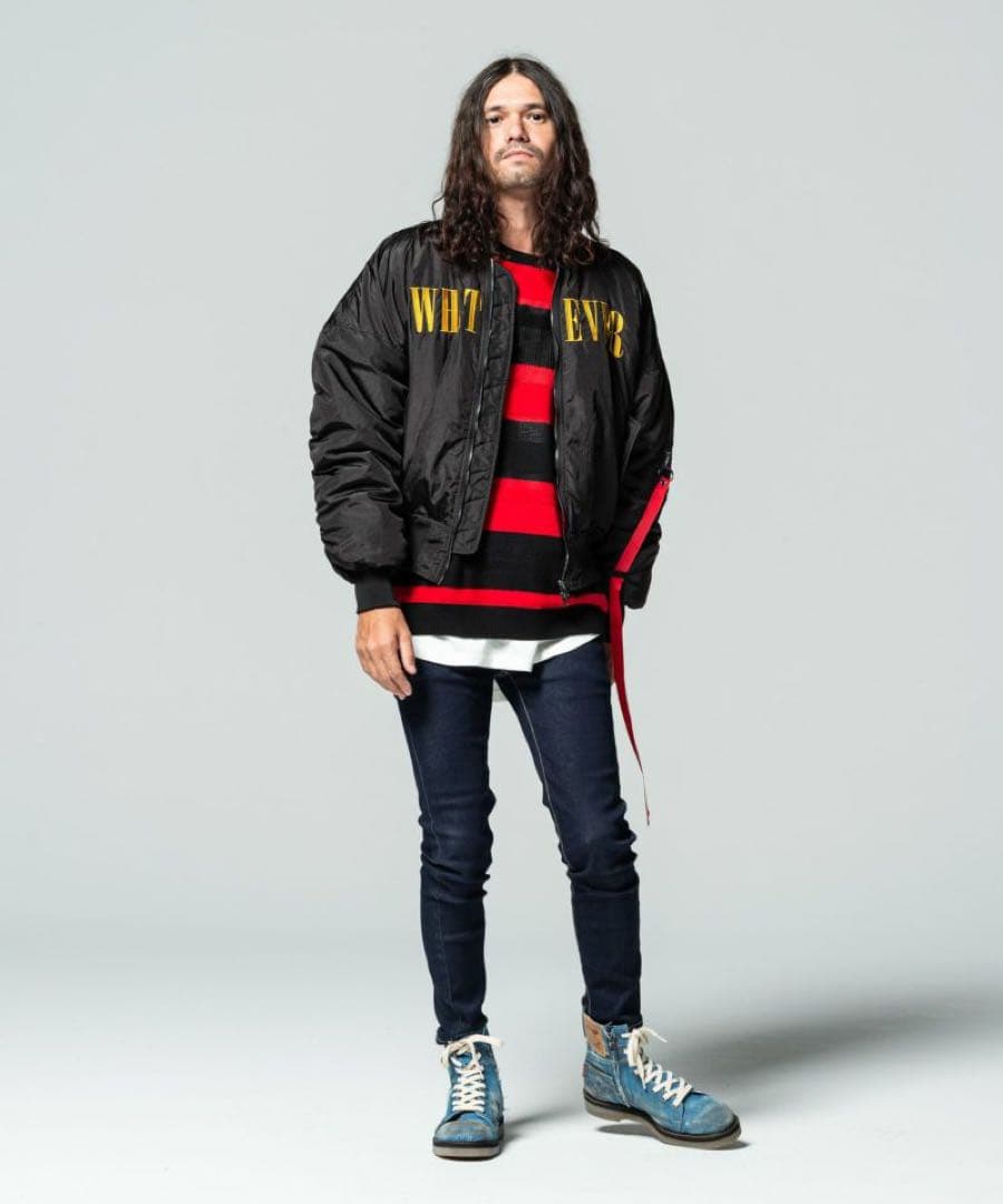 新品／26.5㎝、27㎝／グラム glamb／ヴィンテージ加工 デニムブーツ