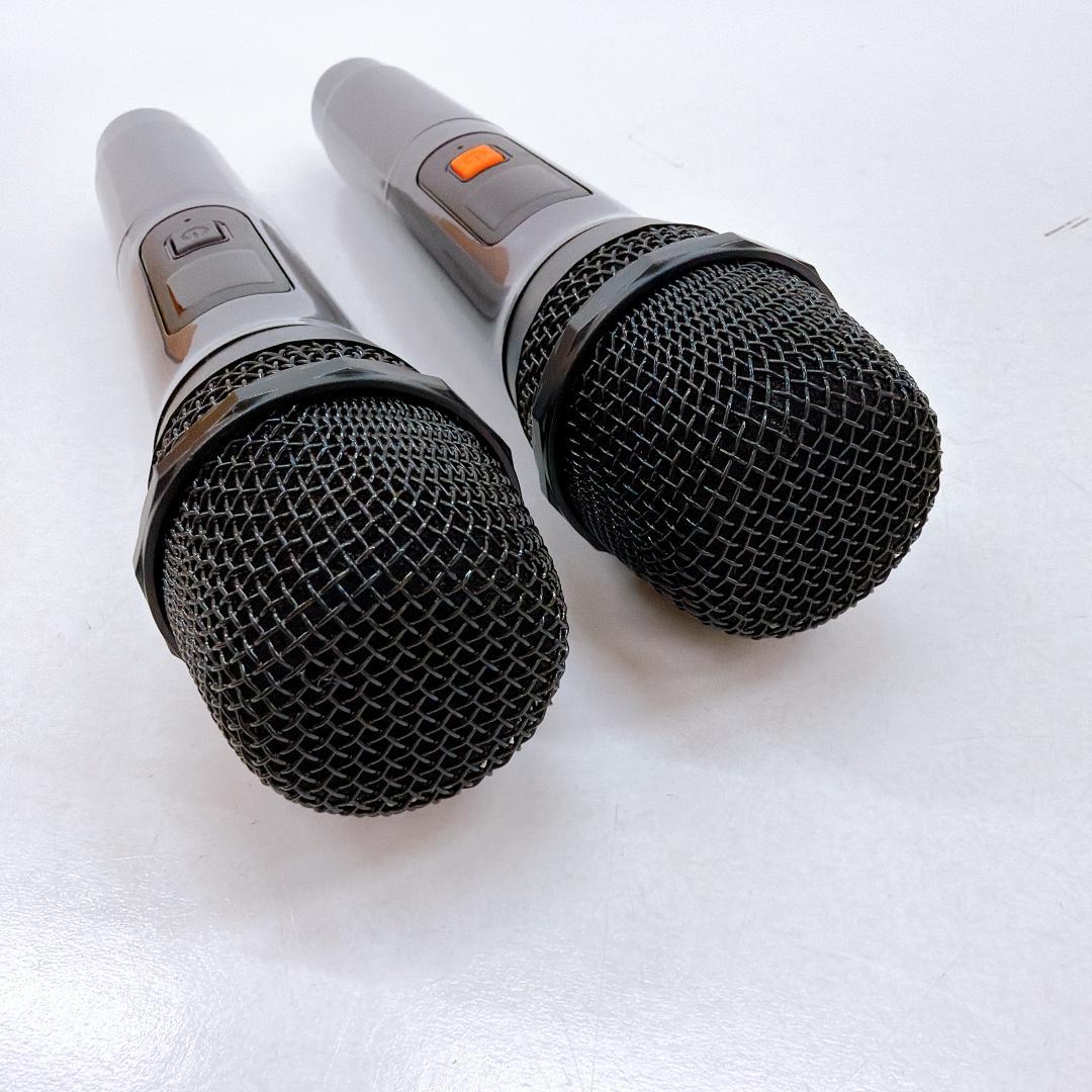 【美品】K9-M ワイヤレスカラオケセット マイク2本付き ポータブルスピーカー