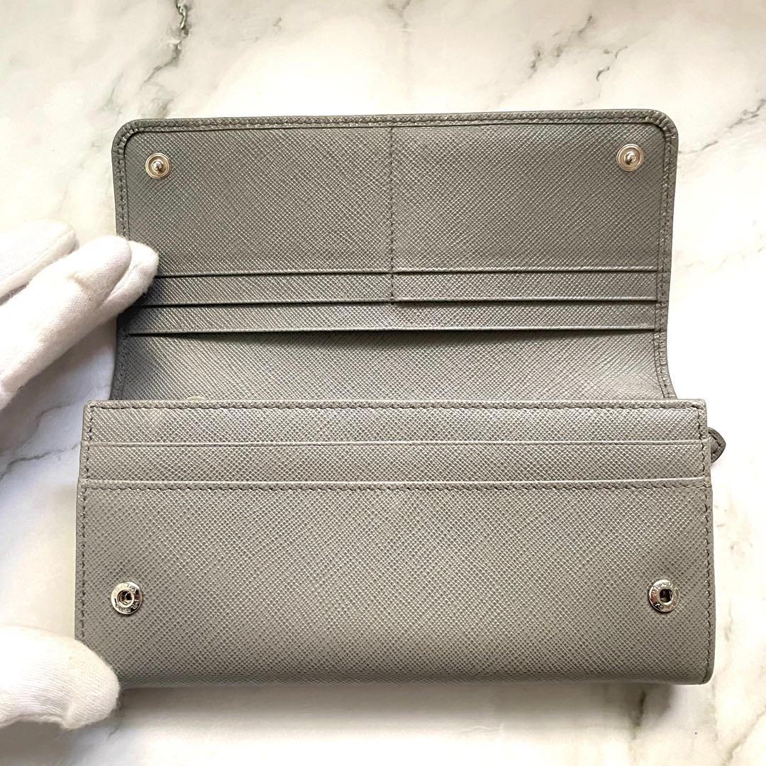 PRADA プラダ サフィアーノ　リボン　フィオッコ　長財布　極美品0115-④