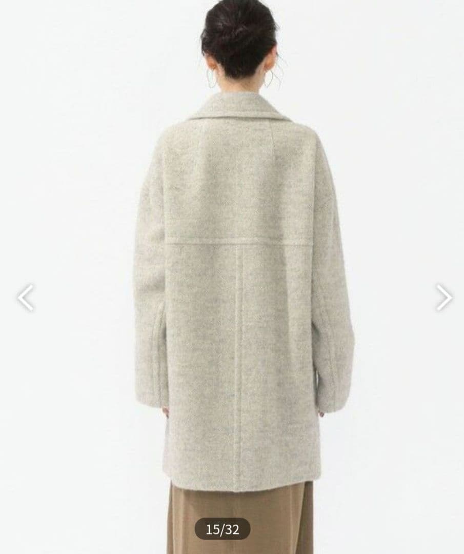 SHIPS / シップス ウール ヘリンボーン ダブルブレスト ツイード コート